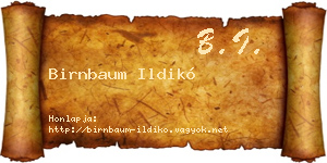 Birnbaum Ildikó névjegykártya